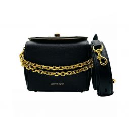 Alexander McQueen Womens Black Leather Gold Chain Box 16 Crossbody Bag 479767 DZP0M 1000