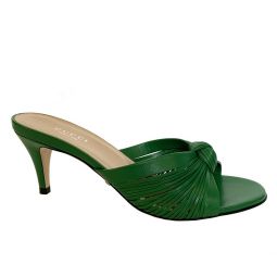 Gucci Womens Crawford 65 Knotted Leather Sandal Heels Green