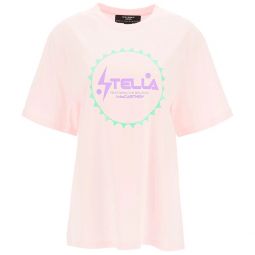 Stella McCartney Womens Restoring the Balance Cotton Graphic T-Shirt Pink
