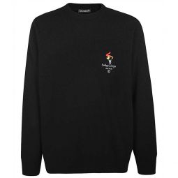 Balenciaga Mens Flame Knit Wool Cashmere Sweater Black