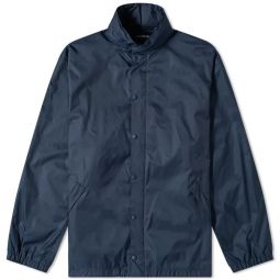 Balenciaga Mens Languages Nylon Rain Jacket Blue