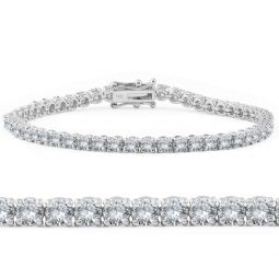 G/VS 6 1/4ct 100% Diamond Tennis Bracelet 14K White Gold 7 Lab Grown