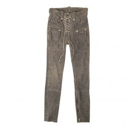 UNRAVEL PROJECT Grey High-Rise Lace Trousers