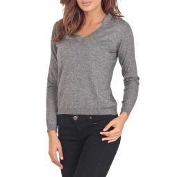 Cashmere Blend Grey V-Neck Sweater