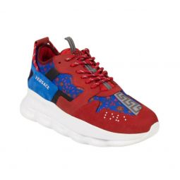 VERSACE Red/Blue Barocco Chain Reaction Sneakers