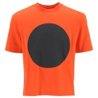 Moncler Craig Green Mens Distress Flag Print Cotton T-Shirt Orange