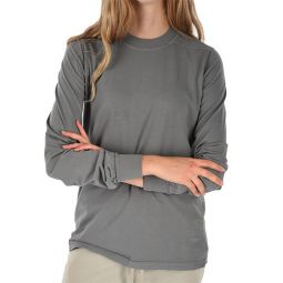 Rick Owens Womens DRKSHDW Cotton Long Sleeve Crew Shirt Stone Grey