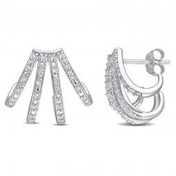 1/4 CT Diamond TW Fashion Post Earrings 14k White Gold
