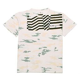Golden Goose Mens GGDB Flag Camouflage Graphic T-Shirt in Cream