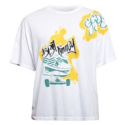 Golden Goose Mens Abbot Kinney Skateboard Graphic Cotton T-Shirt White