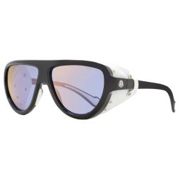 Moncler Shield Sunglasses ML0089 01C Black/White Leather 57mm 0089