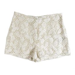 Valentino Womens Lace Floral Shorts White