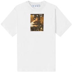 Off-White Mens Oversized Caravaggio Boy Cotton T-Shirt White