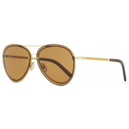 Tods Aviator Sunglasses TO0248 28E Gold/Brown/Tan 63mm 248