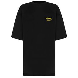 Vetements Womens Click Here Logo Oversized Cotton T-Shirt in Black