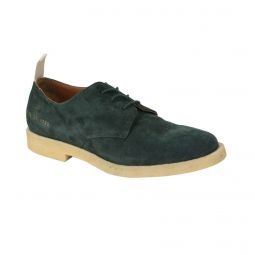 COMMON PROJECTS Green Suede Cadet Derby Low-Top Shoes