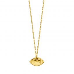 14K Yellow Gold Mini Football Necklace, 16 To 18 Adjustable