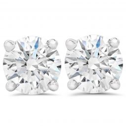 1/3ct Excellent Cut Diamond Studs With Screw Backs 14k White Gold Lab Grown
