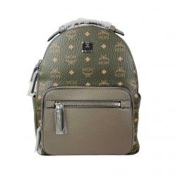 MCM Men Green Sea Turtle Visetos Coated Canvas Small Backpack MMKCAVE04JH001