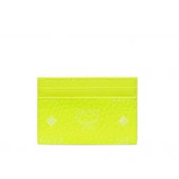 MCM Womens Neon Yellow Visetos Coated Canvas Card Case Holder MXA9AVI72YN001