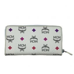 MCM Womens Spectrum Diamond White Visetos Long Zip Around Wallet MYLAASV01WA001