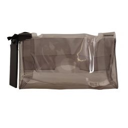 PINKO Black Clear Plastic Transparent Pouch Purse Clutch Womens Bag