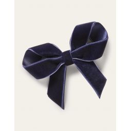 Large Bow Hair Clip - College Navy