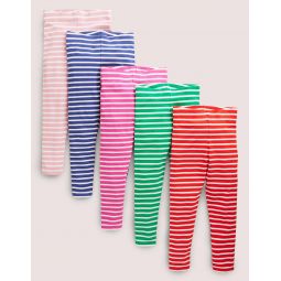 5-Pack Multi-Colored Stripe Leggings - Multi Stripe