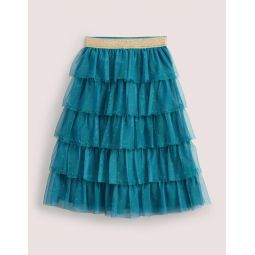 Tulle Midi Skirt - Baltic and Green Spot