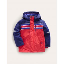All-weather Waterproof Jacket - Red Colourblock
