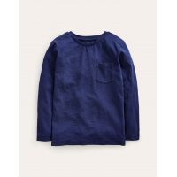 Long-sleeved Washed T-shirt - College Navy