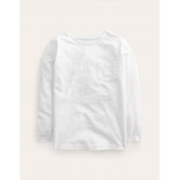 Long-sleeved Washed T-shirt - White