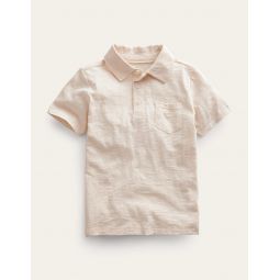 Slub Jersey Polo Shirt - Vanilla Pod White