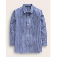 Cotton Shirt - Mazarine Blue/Ivory