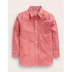 Cotton Shirt - Brilliant Red/Ivory