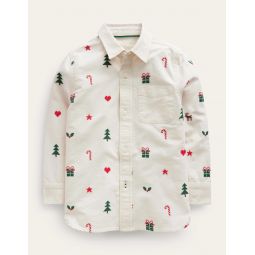 Embroidered Oxford Shirt - Vanilla Pod Christmas