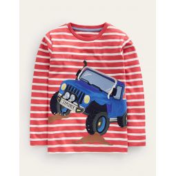 Off Road Applique T-shirt - Jam Red/Ivory Truck