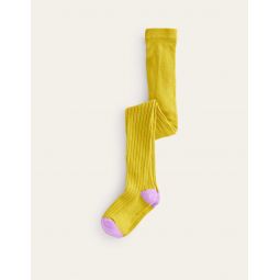 Ribbed Tights - Oil Yellow