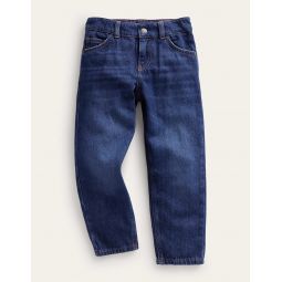 Relaxed Straight-Leg Jeans - Mid Wash