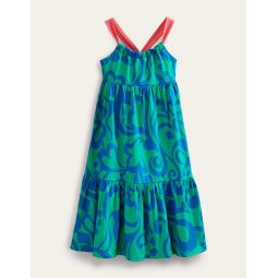 Tiered Jersey Maxi Dress - Tropical Green