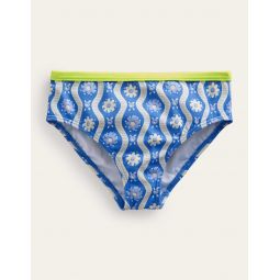 Bikini Bottoms - Penzance Blue Daisy Wave