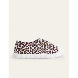 Laceless Canvas Pull-ons - Leopard