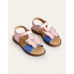 Fun Leather Sandals - Cameo Pink Butterfly