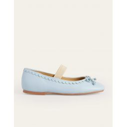 Leather Ballet Flat - Provence Blue