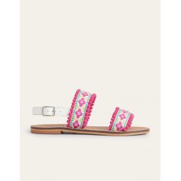 Embroidered Sandals - Multi