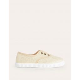 Laceless Canvas Pull-on - Gold