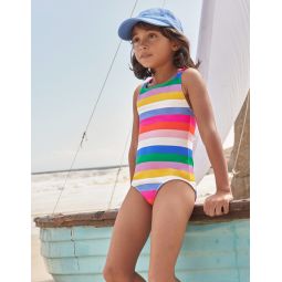 Cross-back Printed Swimsuit - Rainbow Multi