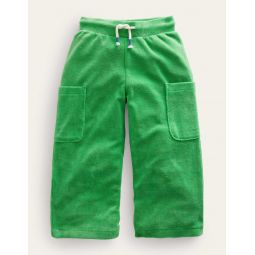 Towelling Cargo Pants - Aloe Green
