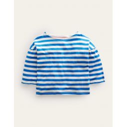 Boat Neck T-Shirt - Cabana Blue/Ivory