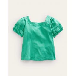 Square Neck Swing Top - Asparagus Green
